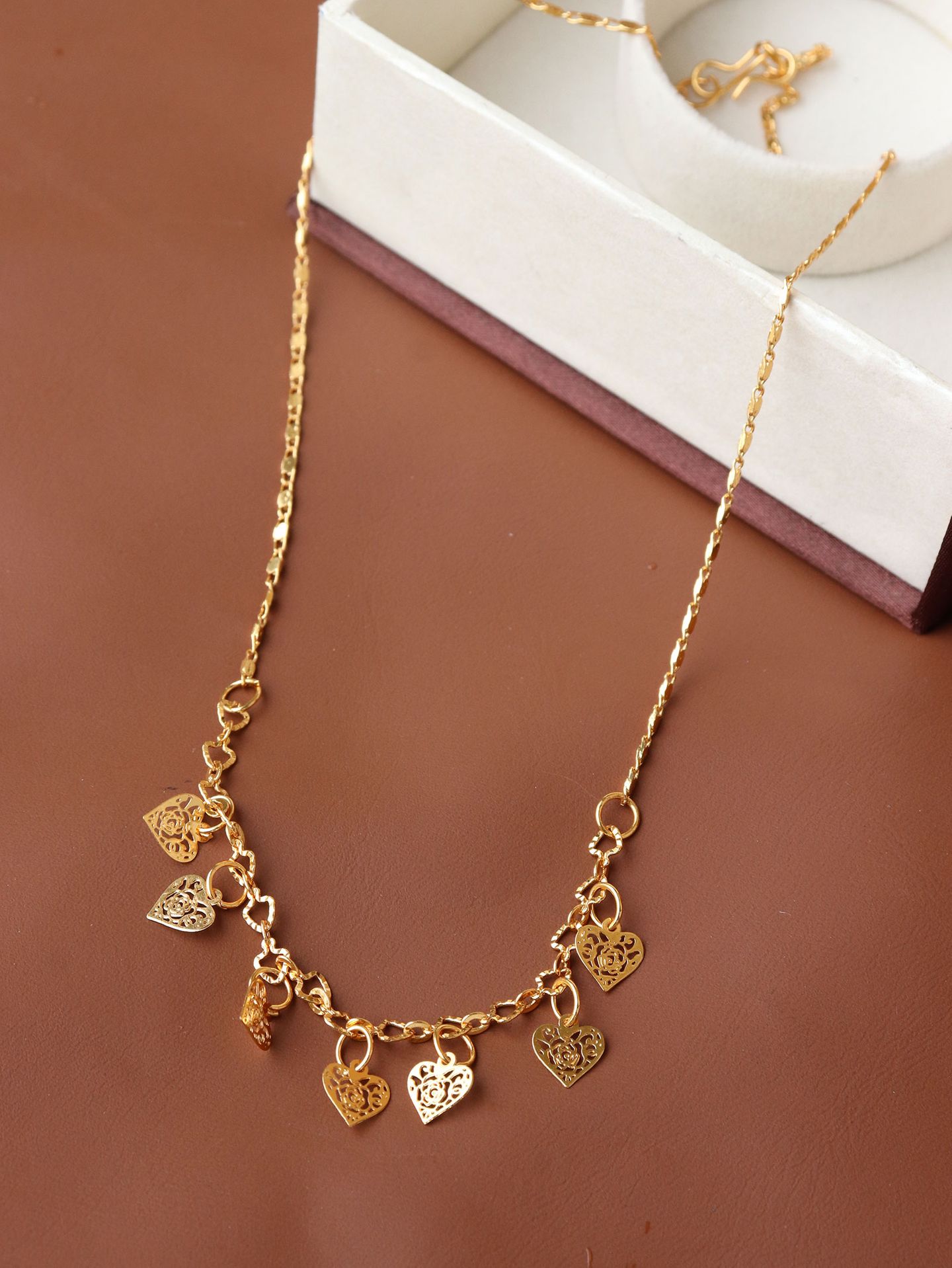 Korean statement Necklace with heart charm