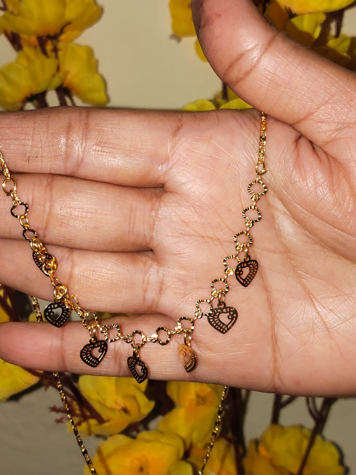 Korean statement Necklace with heart charm - Image 2