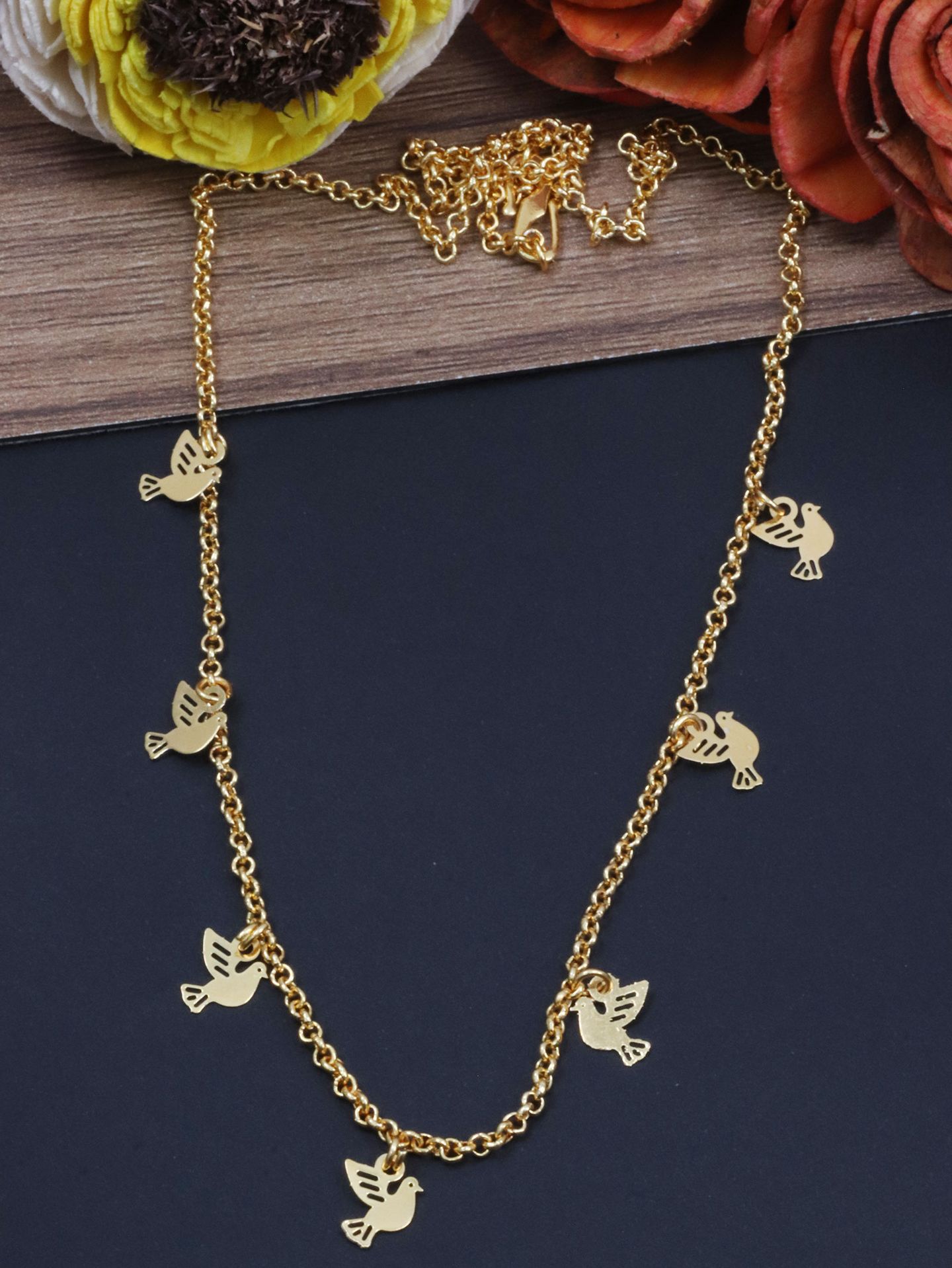 korean statement necklace with bird charm