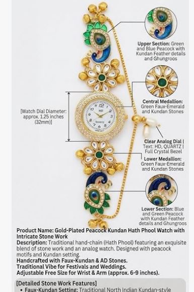 Luxury peacock bracelate watch for women - Image 3